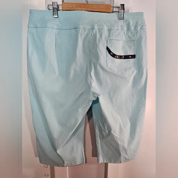 Jamie Sadock "Perfect Fit" Capris Pastel Aqua Blue Cropped - Picture 8 of 12